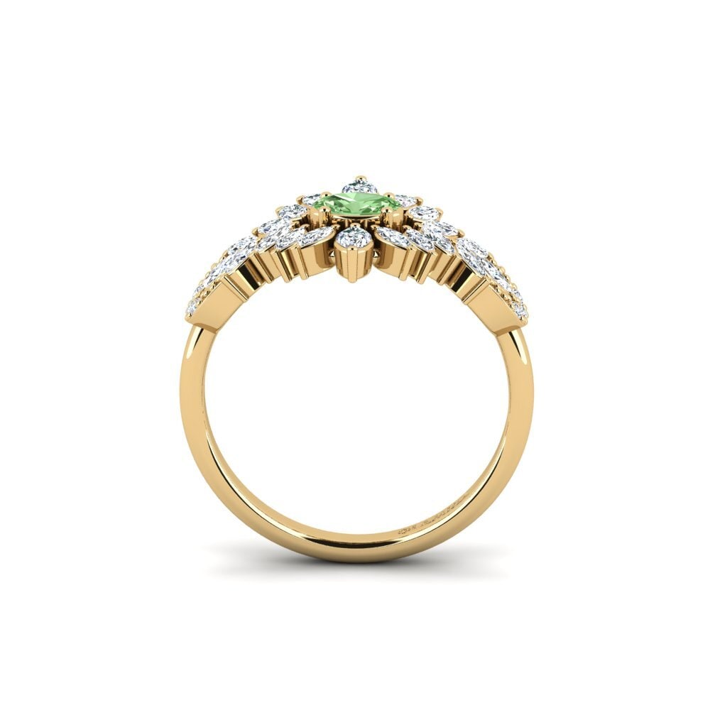 Diamante Verde Anillo de compromiso Wrefrih