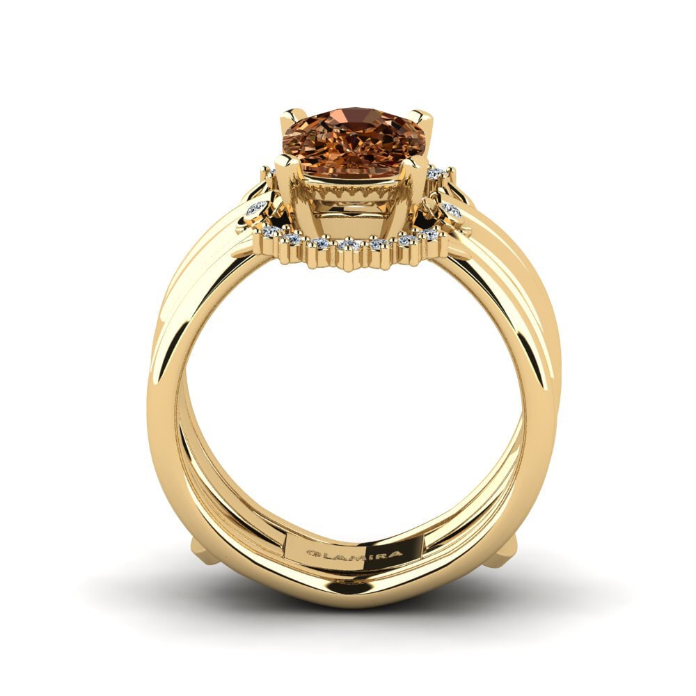 Cojín Diamante café Anillo Yablexa - SET