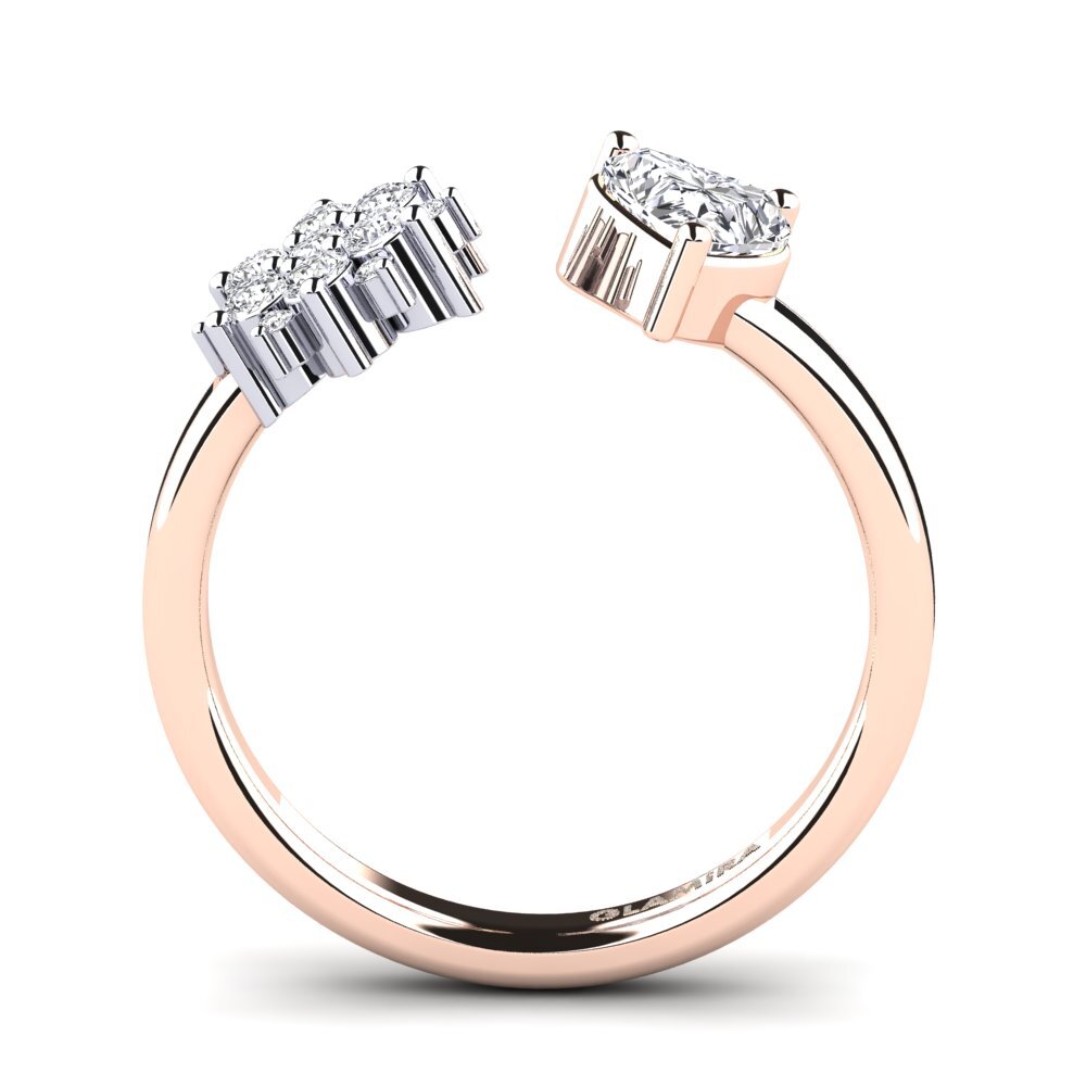 Or Rose& Blanc 14k Bague Yan