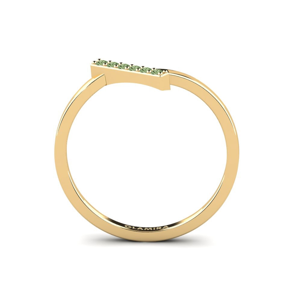 Diamante Verde Anel Empilhável Yndisleg