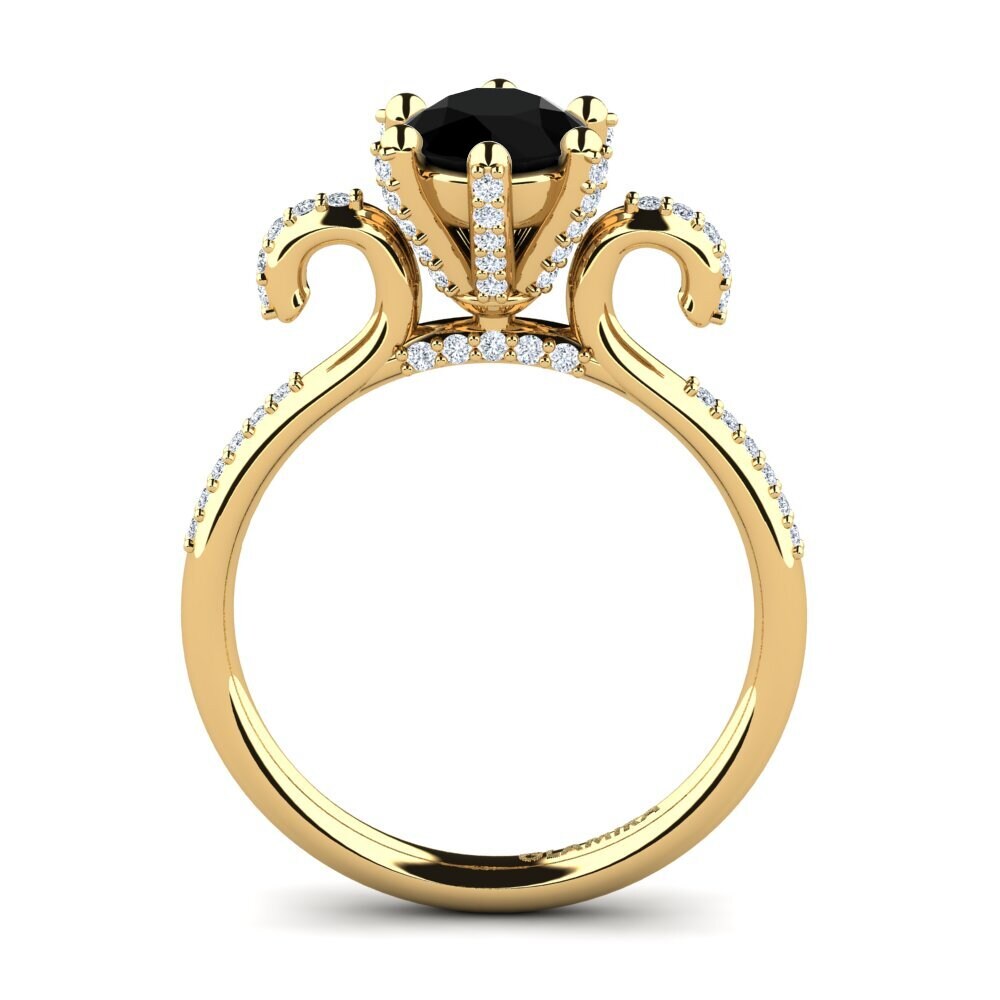 Black Sapphire Engagement Ring Yomaris