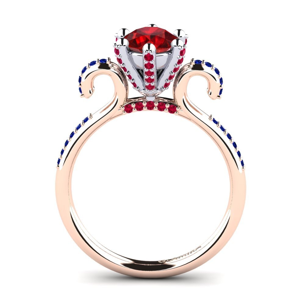 14k Rose & White Gold Engagement Ring Yomaris