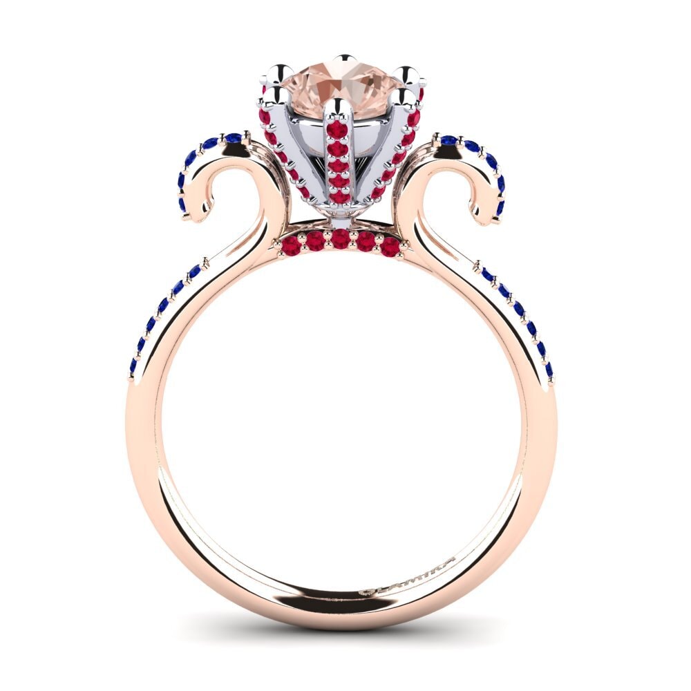 14ct Rose / White Gold Morganite Engagement Ring Yomaris