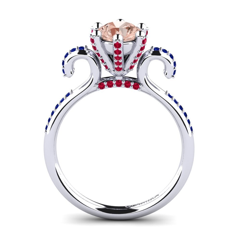9ct White Gold Morganite Engagement Ring Yomaris
