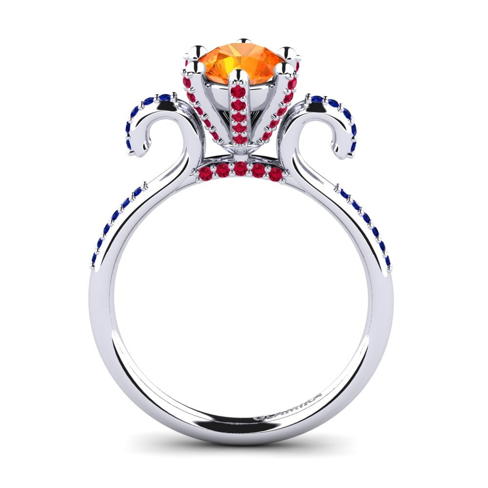 White Silver Engagement Ring Yomaris