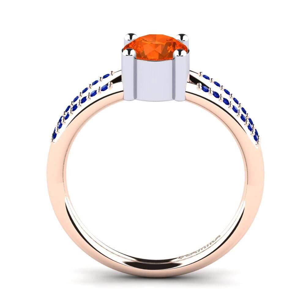14ct Rose / White Gold Fire-Opal Engagement Ring Yonika