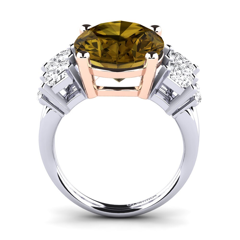 18k Oro Blanco / Rosa Anillo Yovela