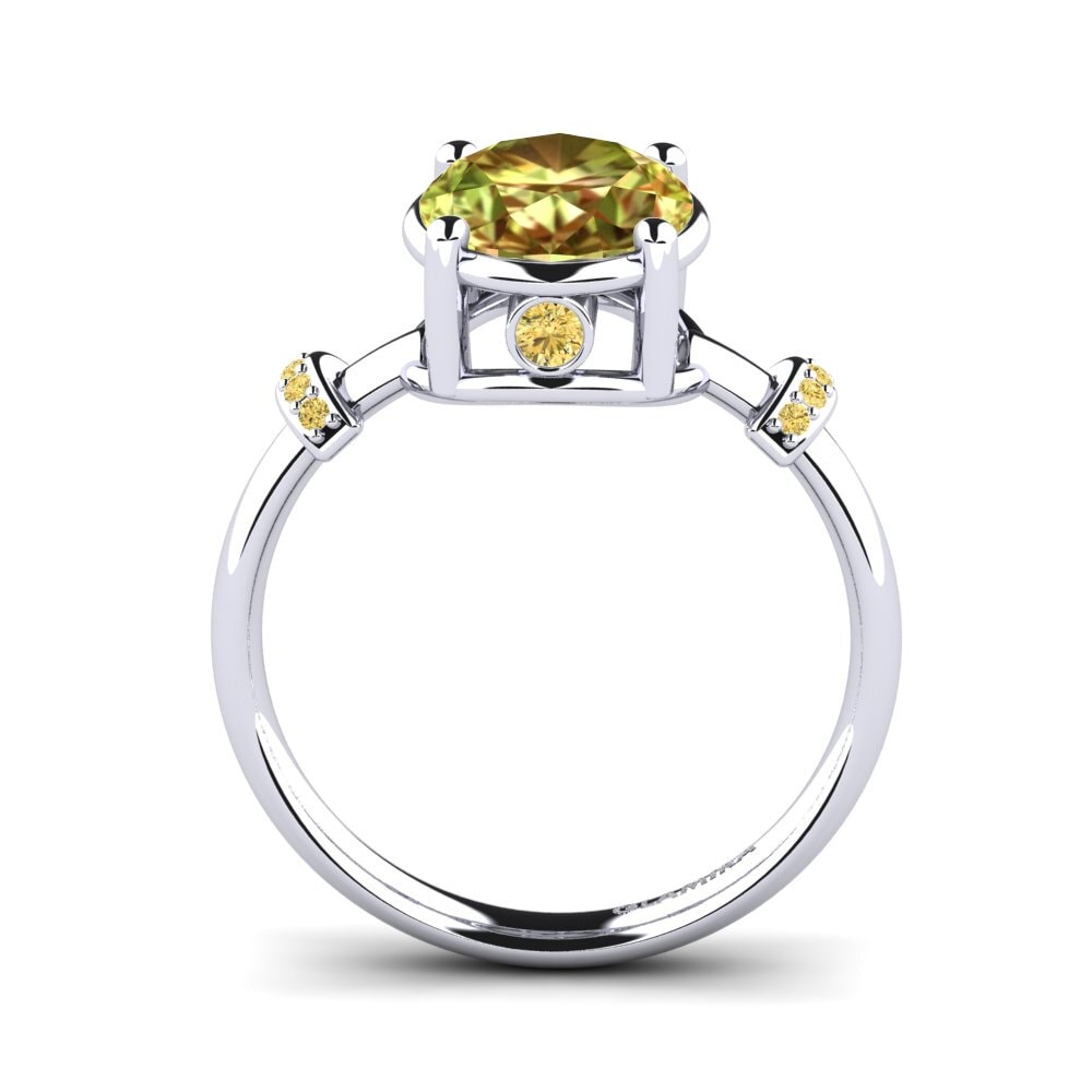 18ct White Gold Sultan Stone Engagement Ring Yudella