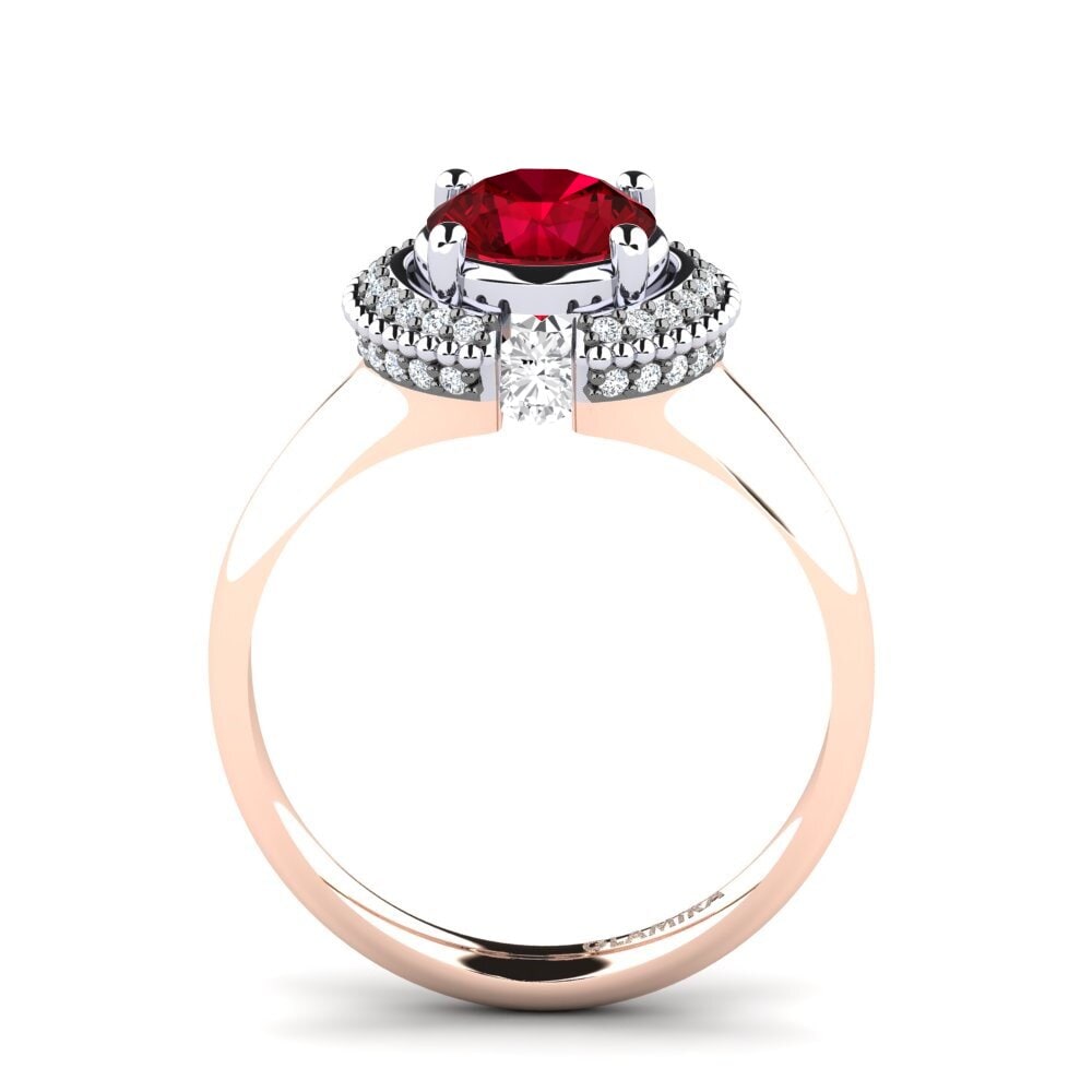 Red Zirconia Engagement Ring Yuki