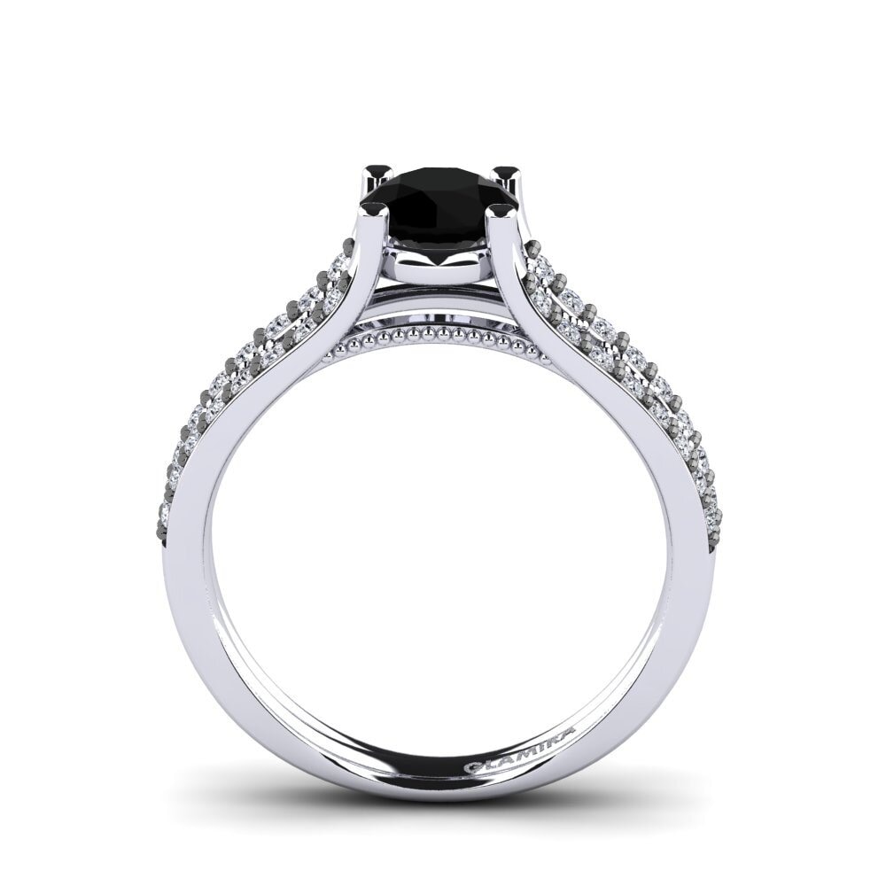 Black Diamond Engagement Ring Zaida