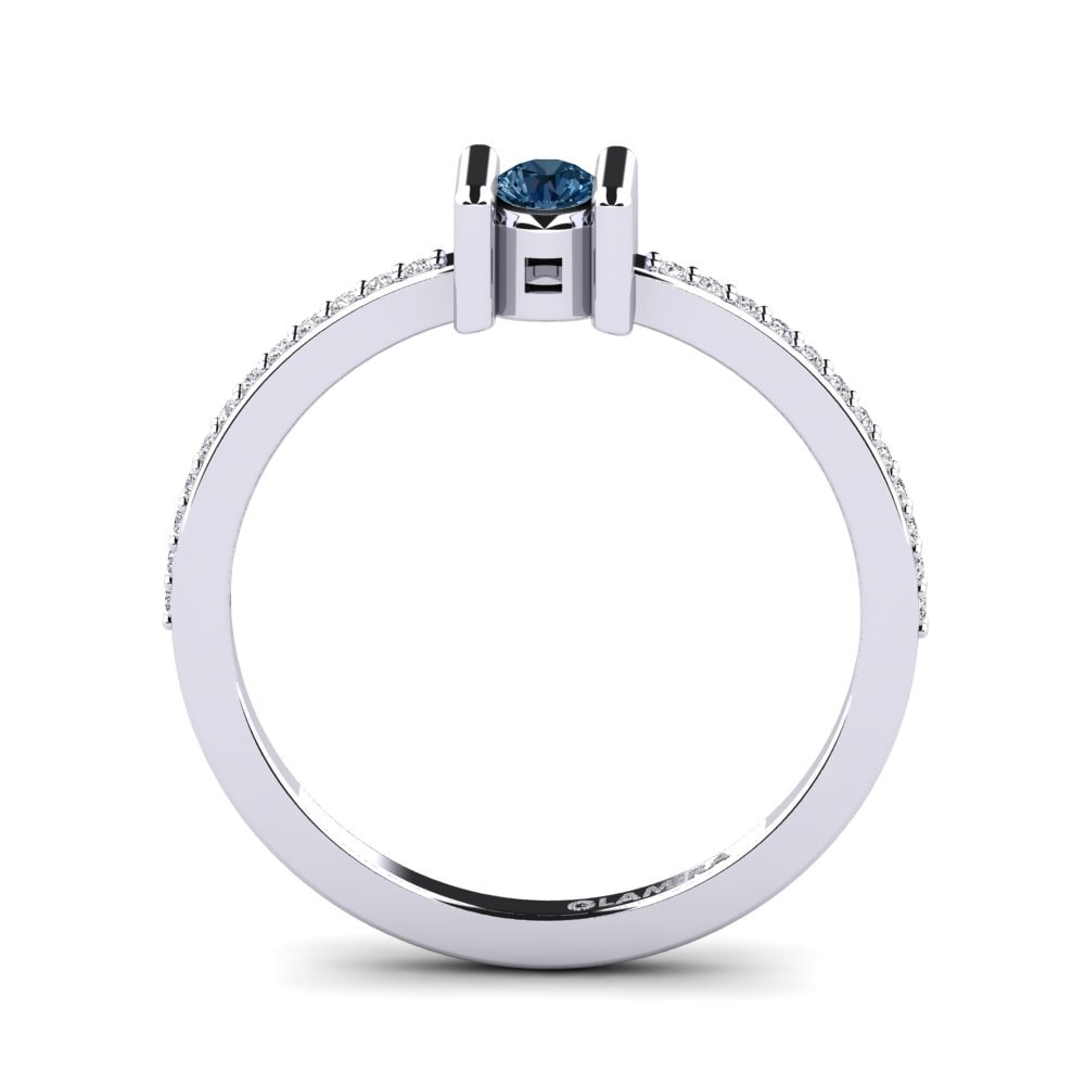 Diamante Azul Anel de Noivado Zarita