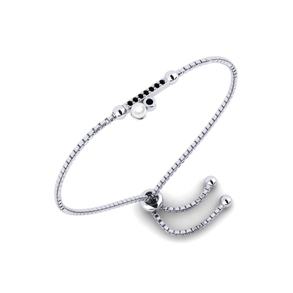 950 Platinum Black Diamond Women's Bracelet Zmes