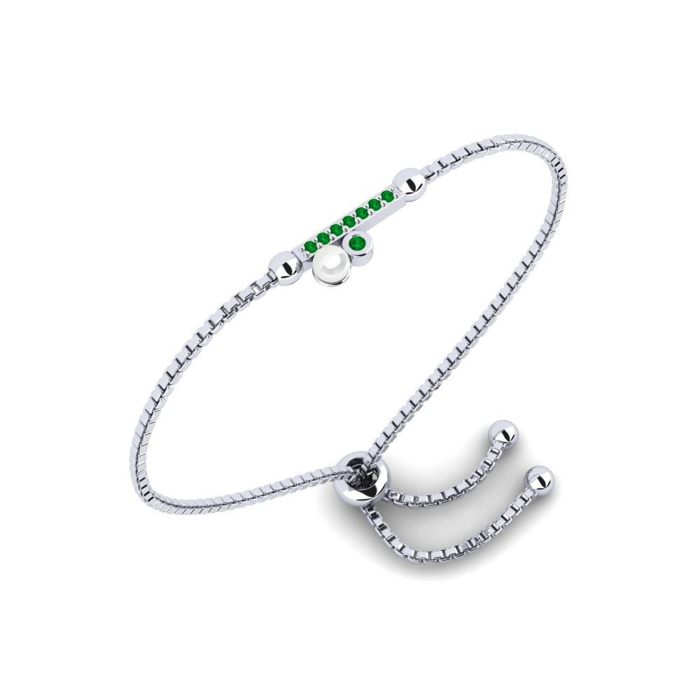 950 Platinum Emerald Women's Bracelet Zmes