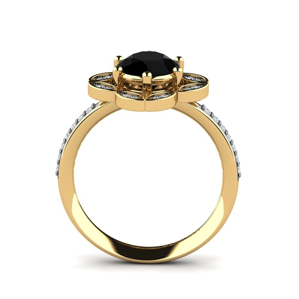 Black Diamond Engagement Ring Zofia