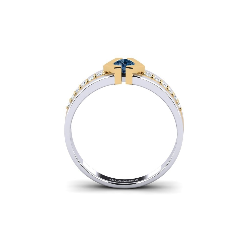 Diamante Azul Anel de Noivado Zouyoor