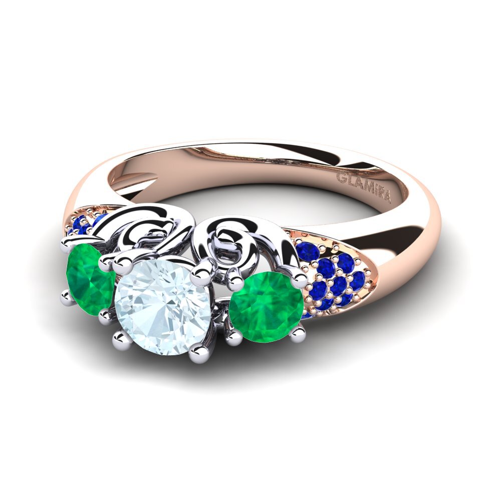 14k Rose & White Gold Engagement Ring Velma