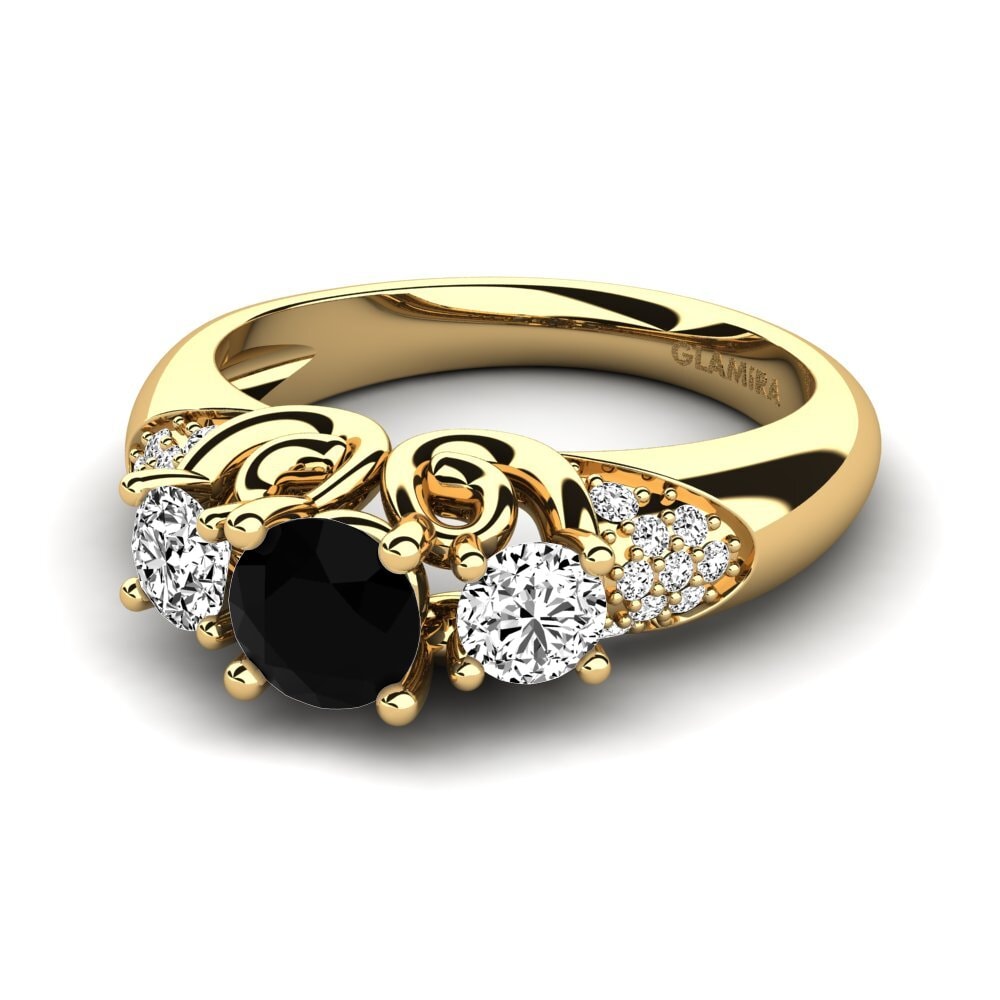 Black Onyx Engagement Ring Velma