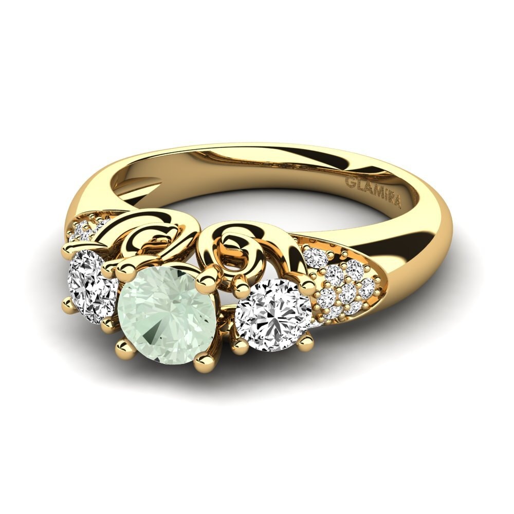 Green Amethyst Engagement Ring Velma