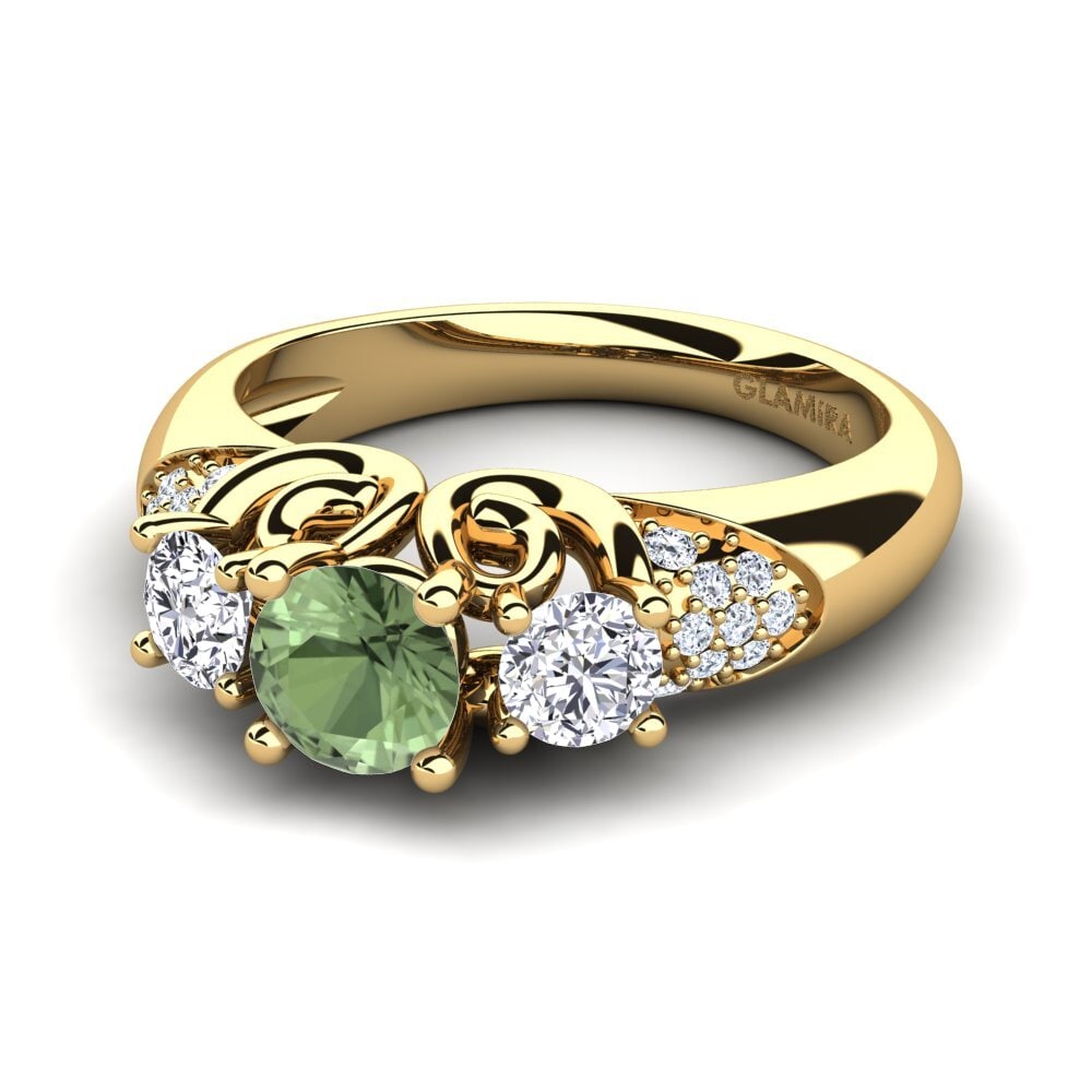 Green Sapphire Engagement Ring Velma