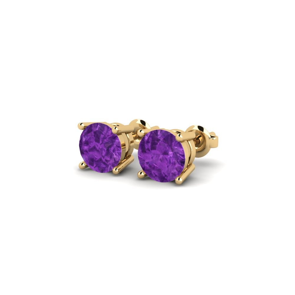 14k Oro Amarillo Amatista Pendiente de mujer Avalia