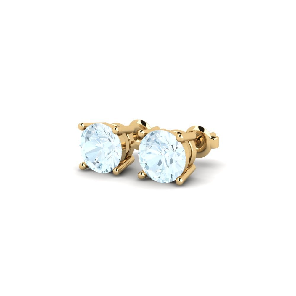 18k Oro Amarillo Aguamarina Pendiente de mujer Avalia