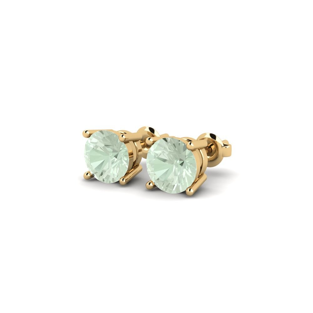 18k Oro Amarillo Amatista verde Pendiente de mujer Avalia