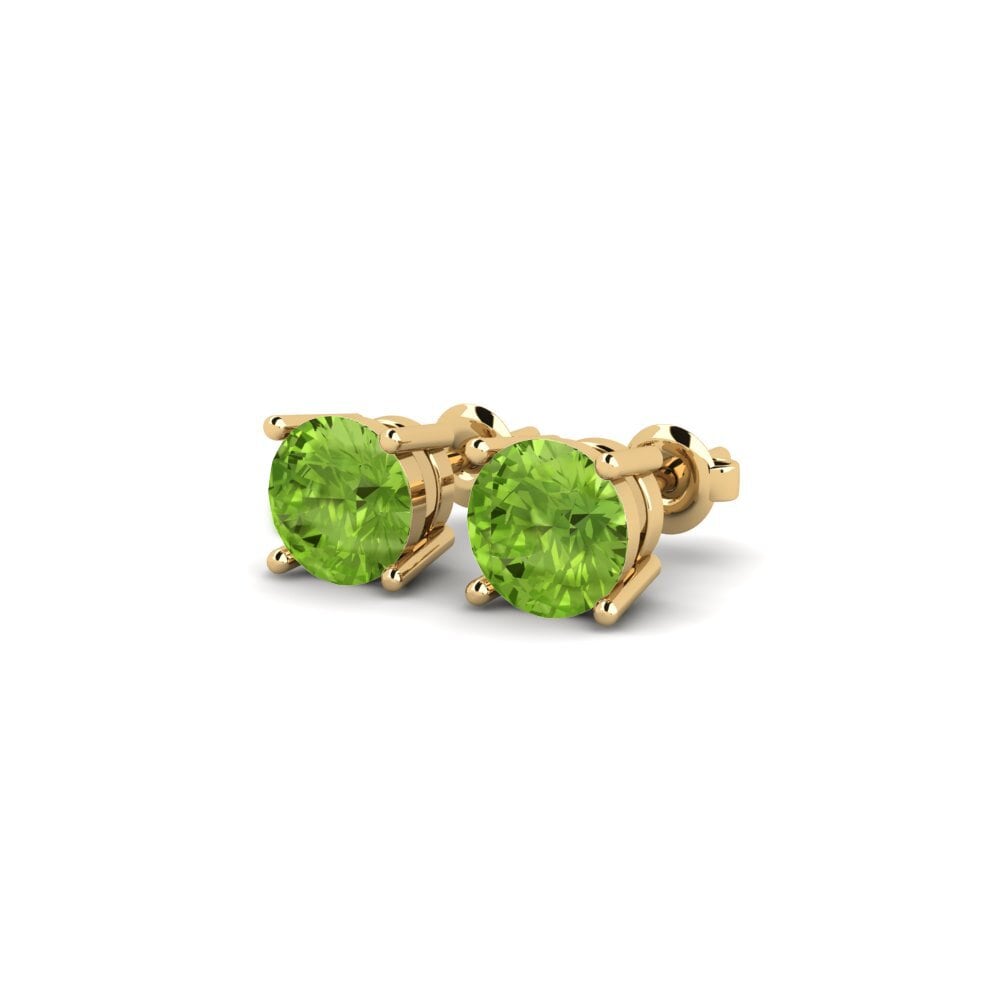 14k Oro Amarillo Peridoto Pendiente de mujer Avalia