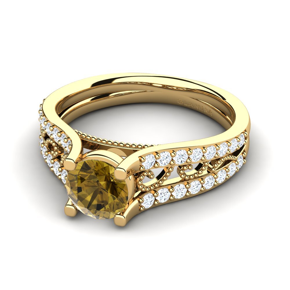 Circón Marrón Anillo de compromiso Ebbony