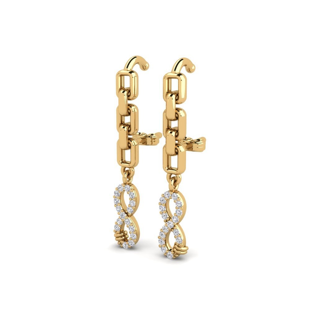 14k Oro Amarillo Pendiente de mujer Adzinstva