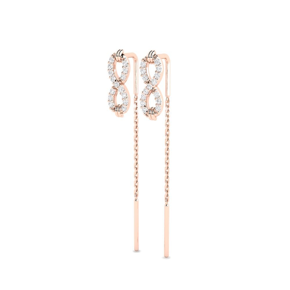 Oro Rosso 750 Zaffiro Bianco Orecchino da donna Batasuna