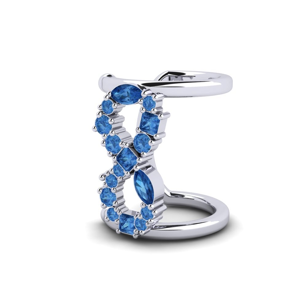 Mixed Dark Blue Zirconia Women's Earring Blenken
