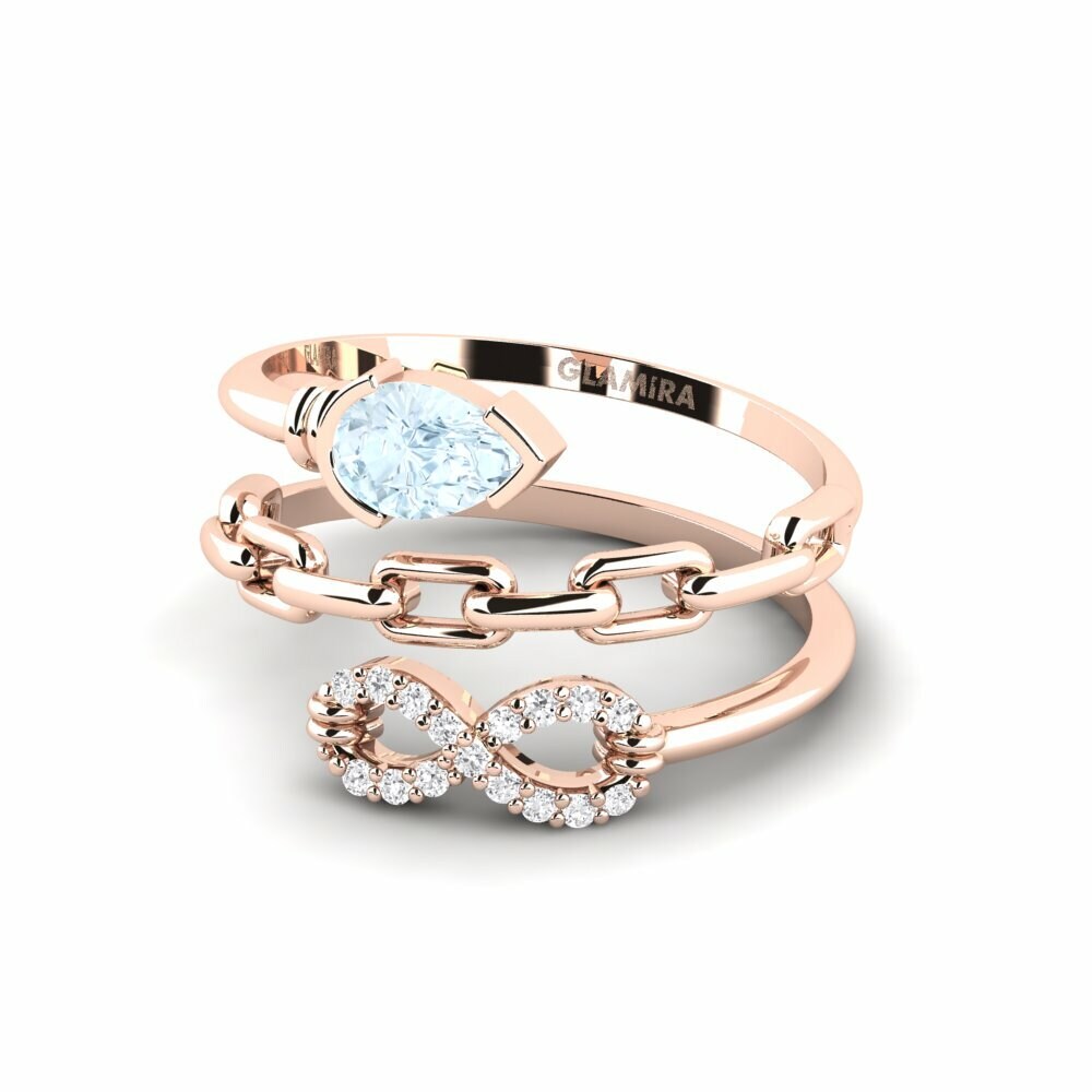 Verlobungsringe Infinity Aquamarin Rotgold 585