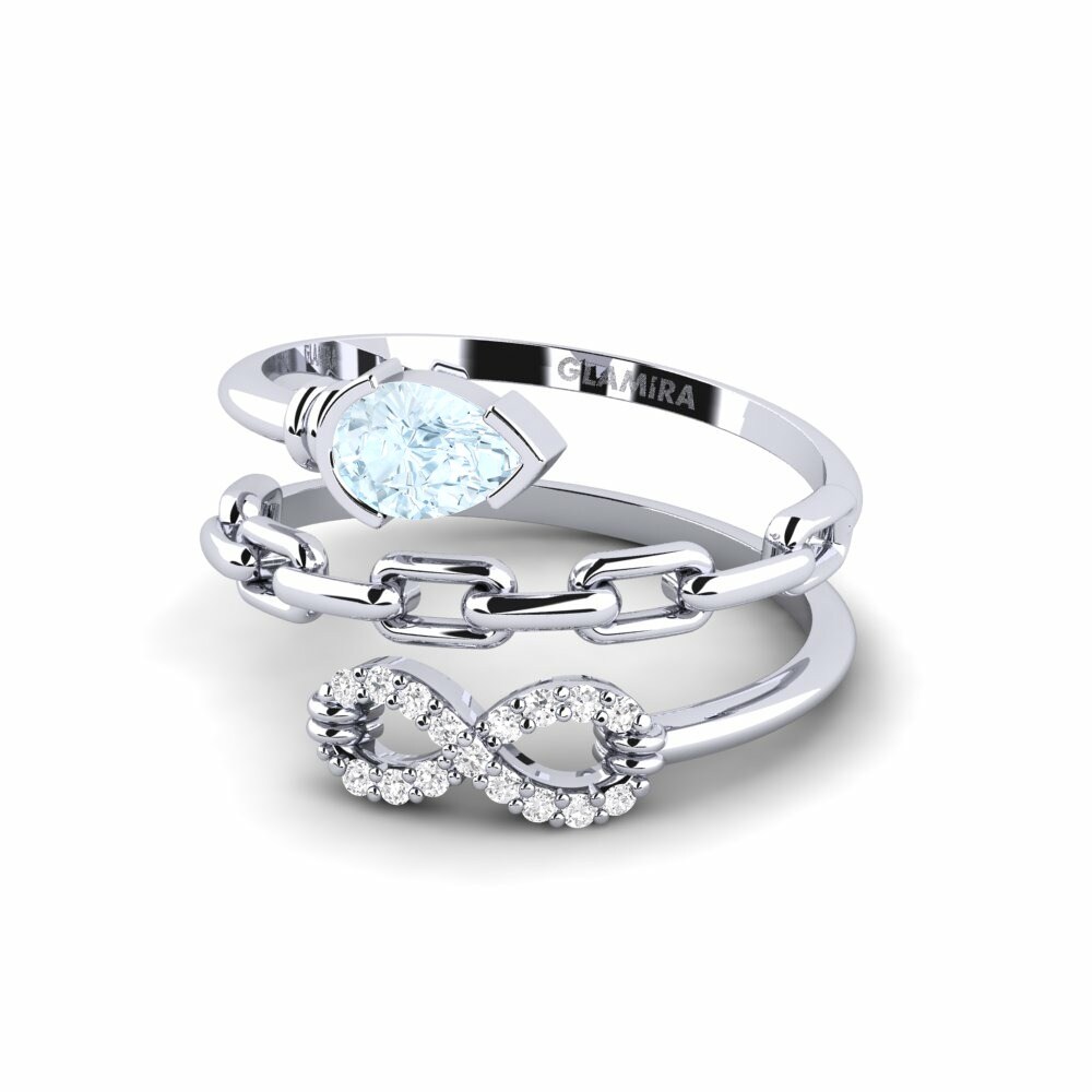 Infinity Aquamarine Engagement Rings