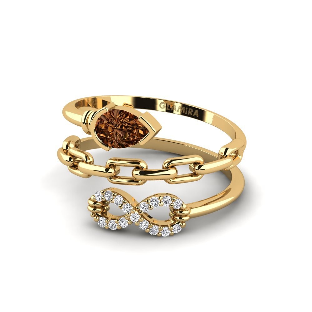 Diamante Marrón Anillo Bondoflove