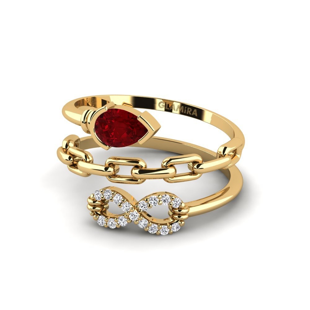Roter Zirkonia Ring Bondoflove