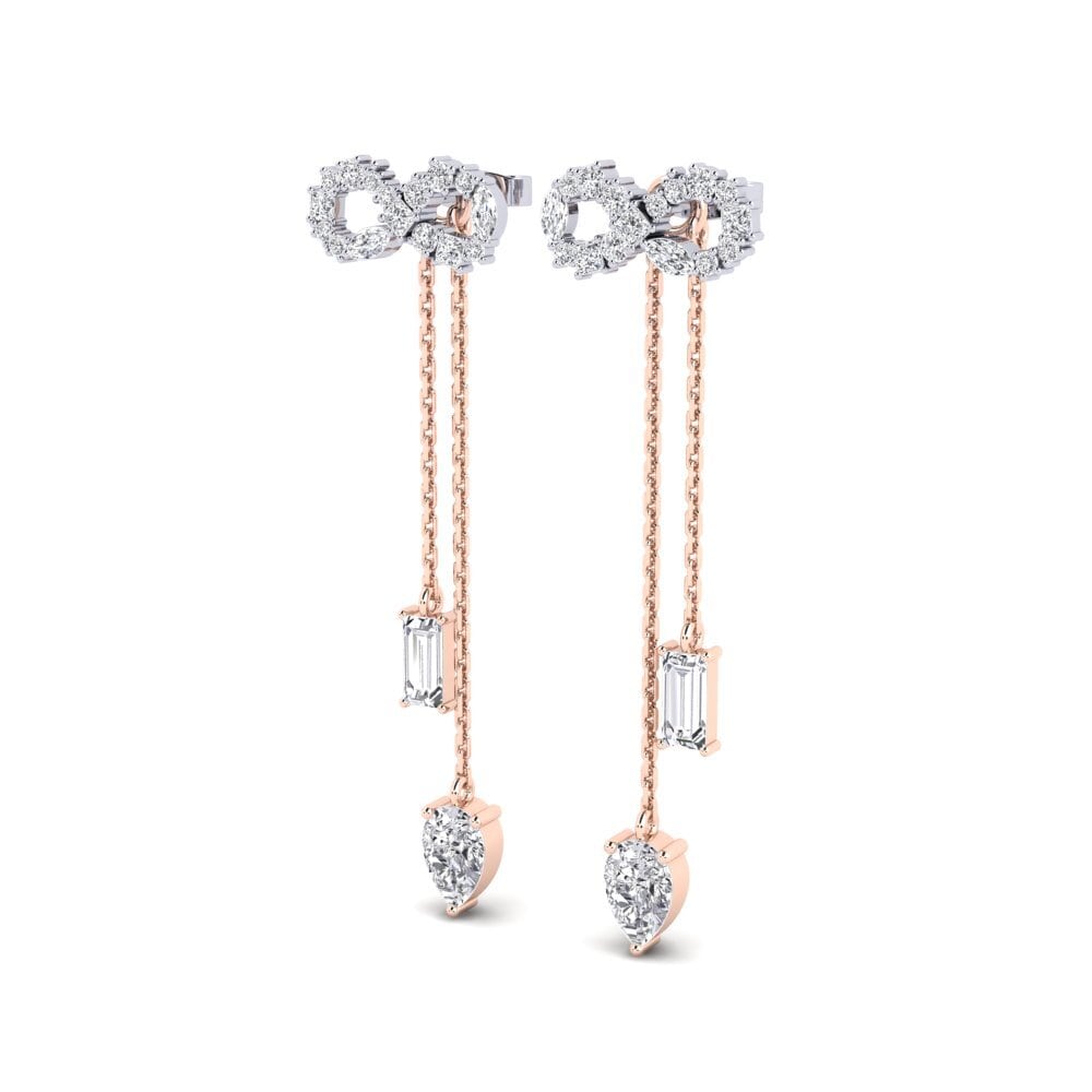14k Oro Rosa & Blanco Pendiente de mujer Csillogo