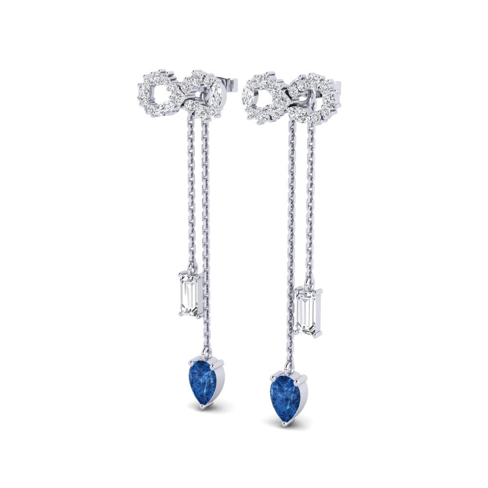 Dunkelblauer Zirkonia Damen ohrring Csillogo