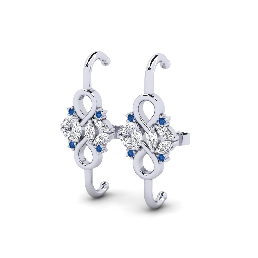 Đá Zirconia Xanh Lam Bông tai nữ Ignis