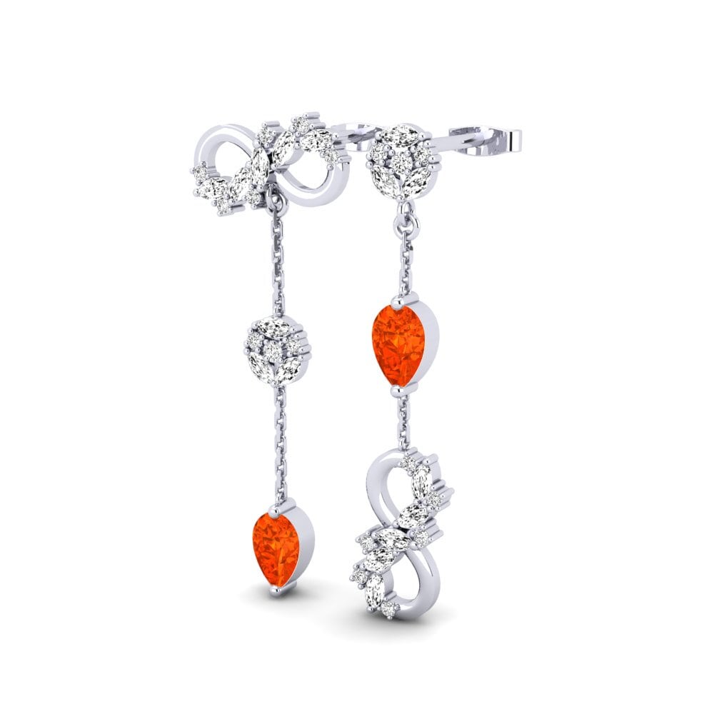 Fire-Opal Women's Earring Mutaio