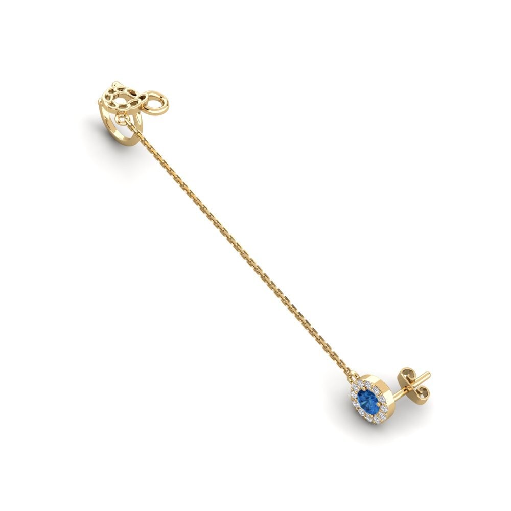 Đá Zirconia Xanh Lam Bông tai nữ Wahda