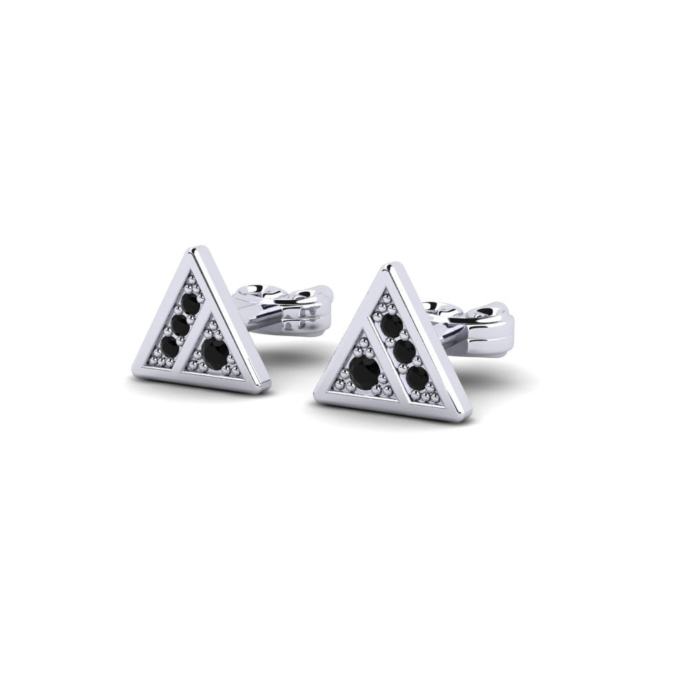 Oro Bianco 585 Diamante Nero Orecchino da donna Abandonne