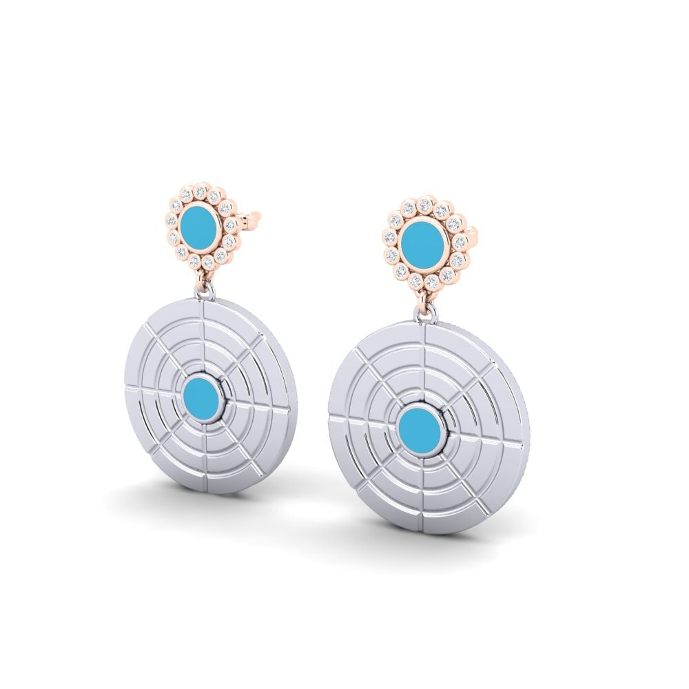 9k Oro Rosa/Blanco Pendiente de mujer Abbress