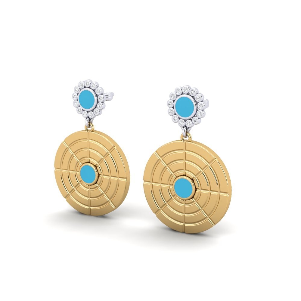 750 Weiß & Gelbgold Damen ohrring Abbress
