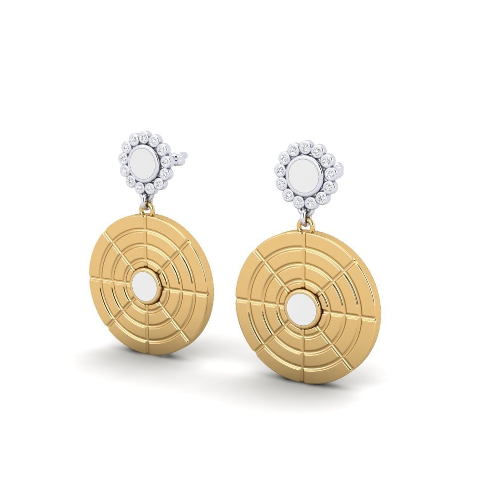750 Weiß & Gelbgold Damen ohrring Abbress
