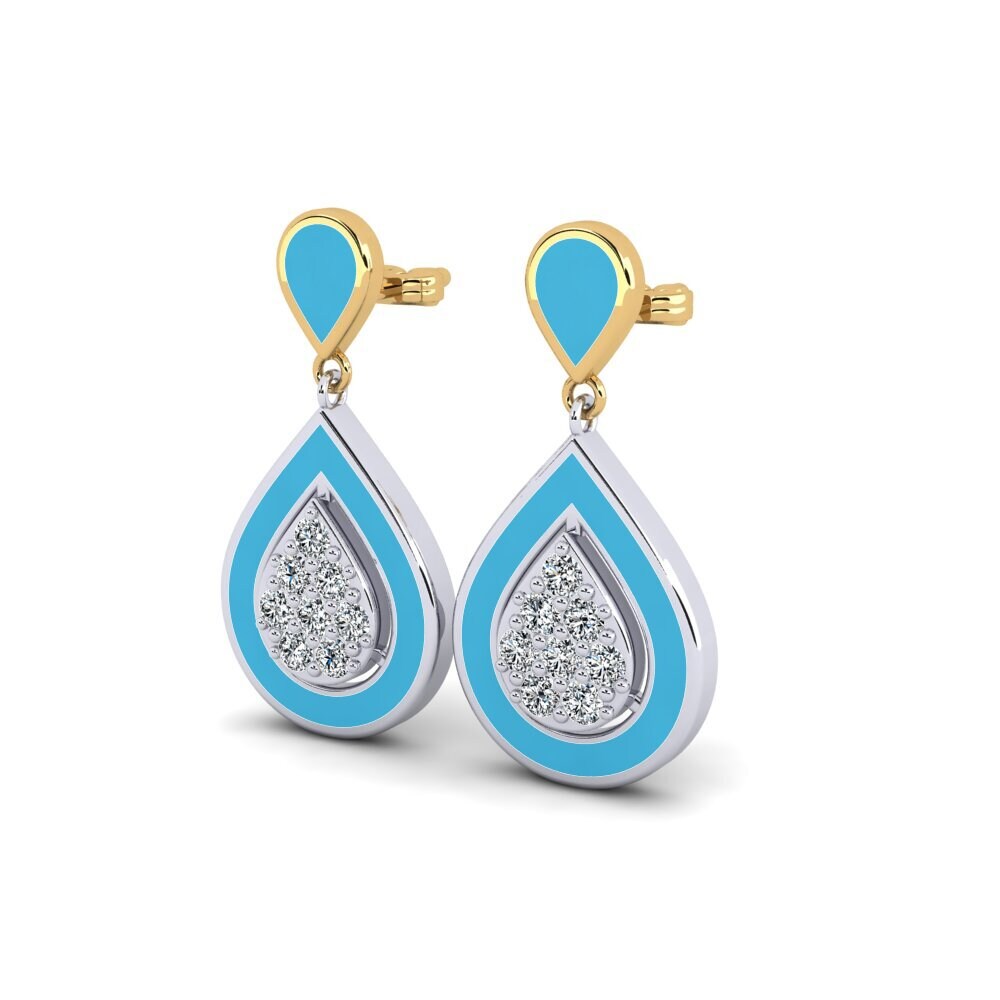 14ct Yellow & White Gold Women's Earring Albrtacce