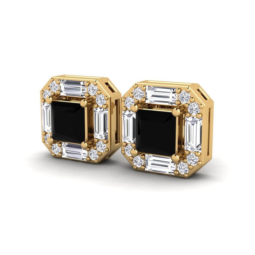 Đá Sapphire Đen Bông tai nữ Ande
