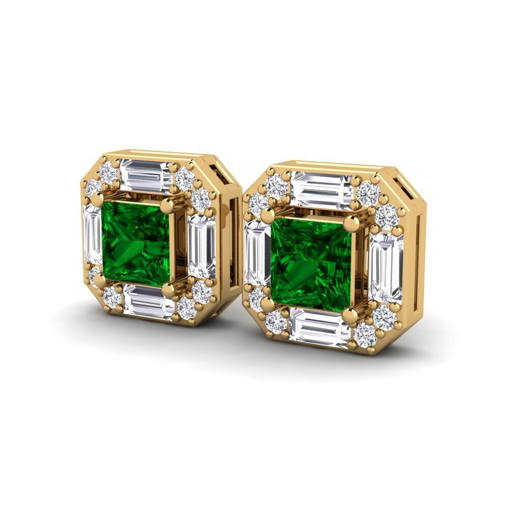 Đá Zirconia Xanh Bông tai nữ Ande