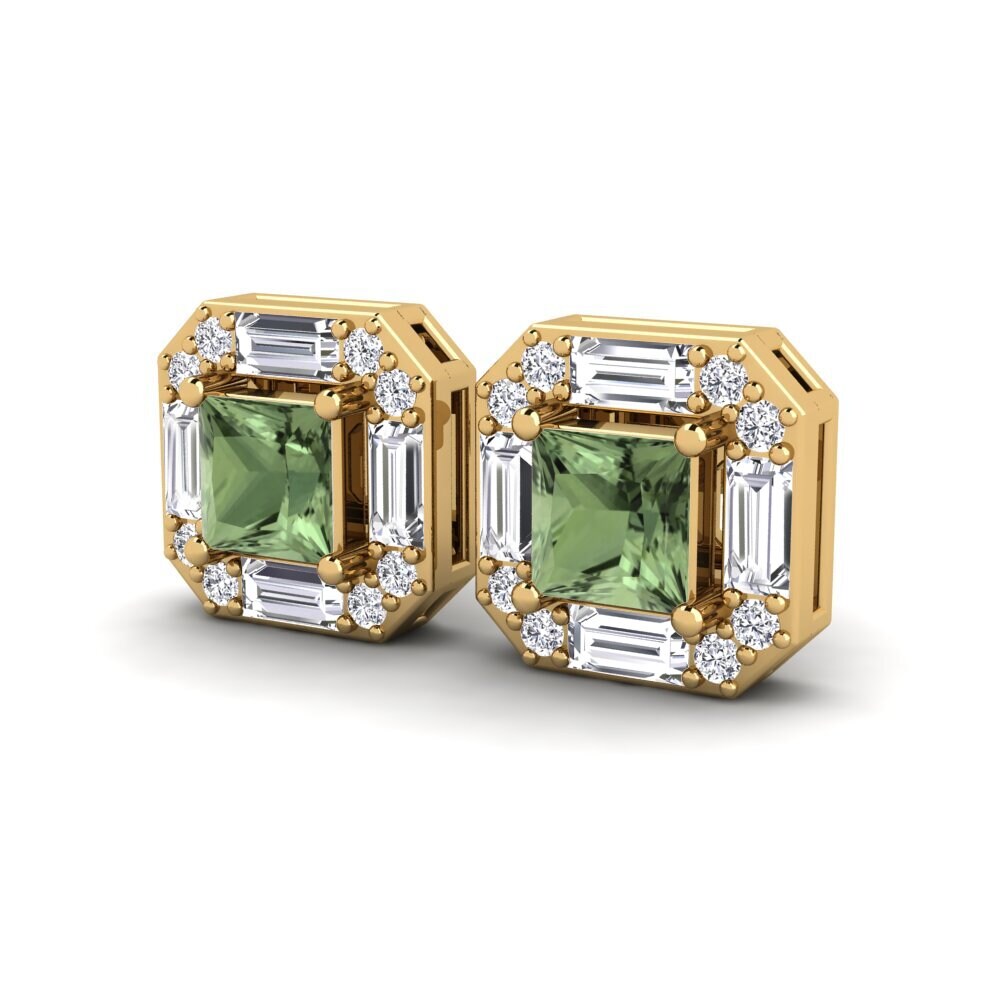 Đá Sapphire Xanh Bông tai nữ Ande