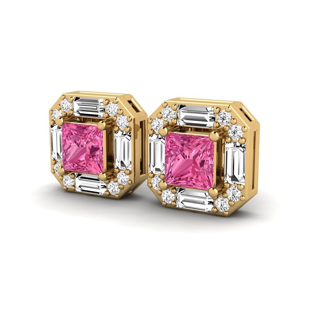 Đá Tourmaline Hồng / Bích tỷ Bông tai nữ Ande