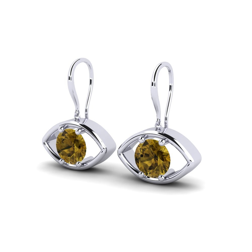 Zircão Castanha Brincos Feminino Argentate